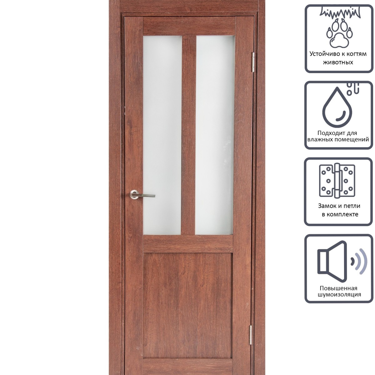 Дверь межкомнатная остеклённая Кантри 70x200 см, ПВХ, цвет дуб сан-томе, с фурнитурой