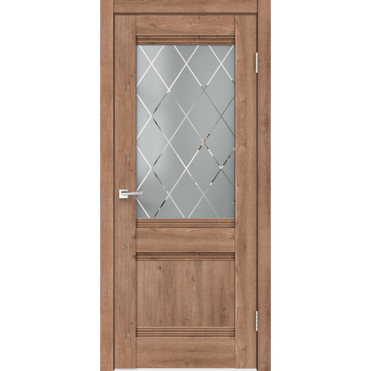 Дверь межкомнатная остеклённая с замком и петлями в комплекте «Тоскана» 60x200 см цвет дуб бельмонт