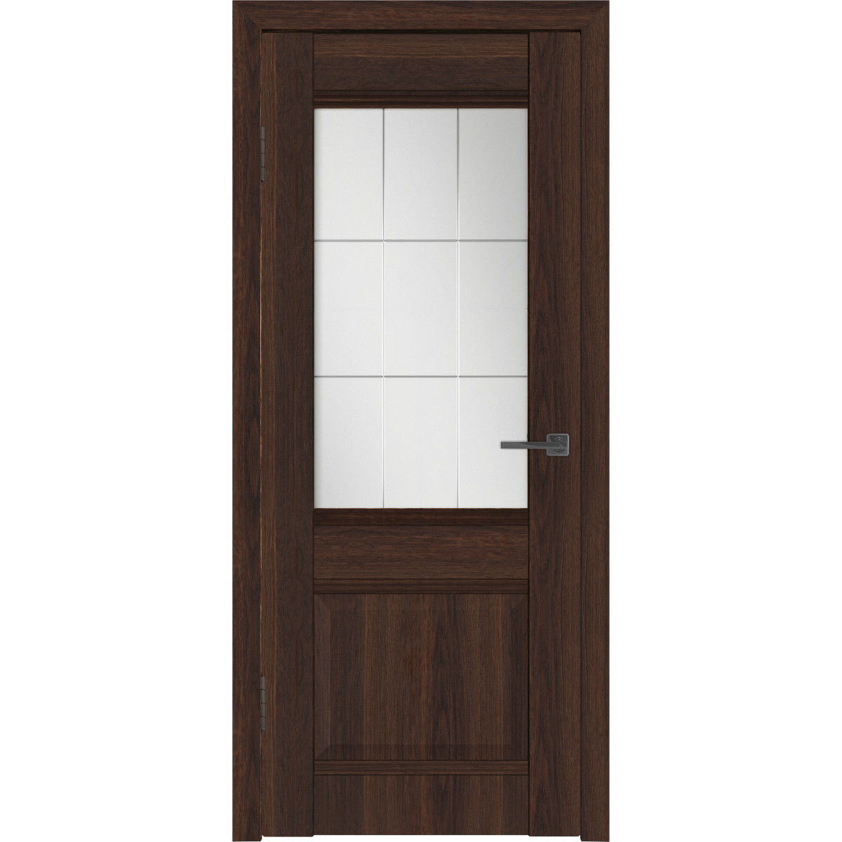 Дверь межкомнатная остекленная с замком и петлями в комплекте Классик 2 80x200 см ПВХ цвет каштан